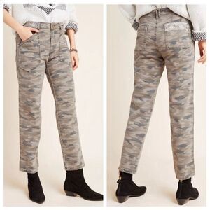 Anthropologie Mavis Embroidered Camouflage Utility Pants Size 28